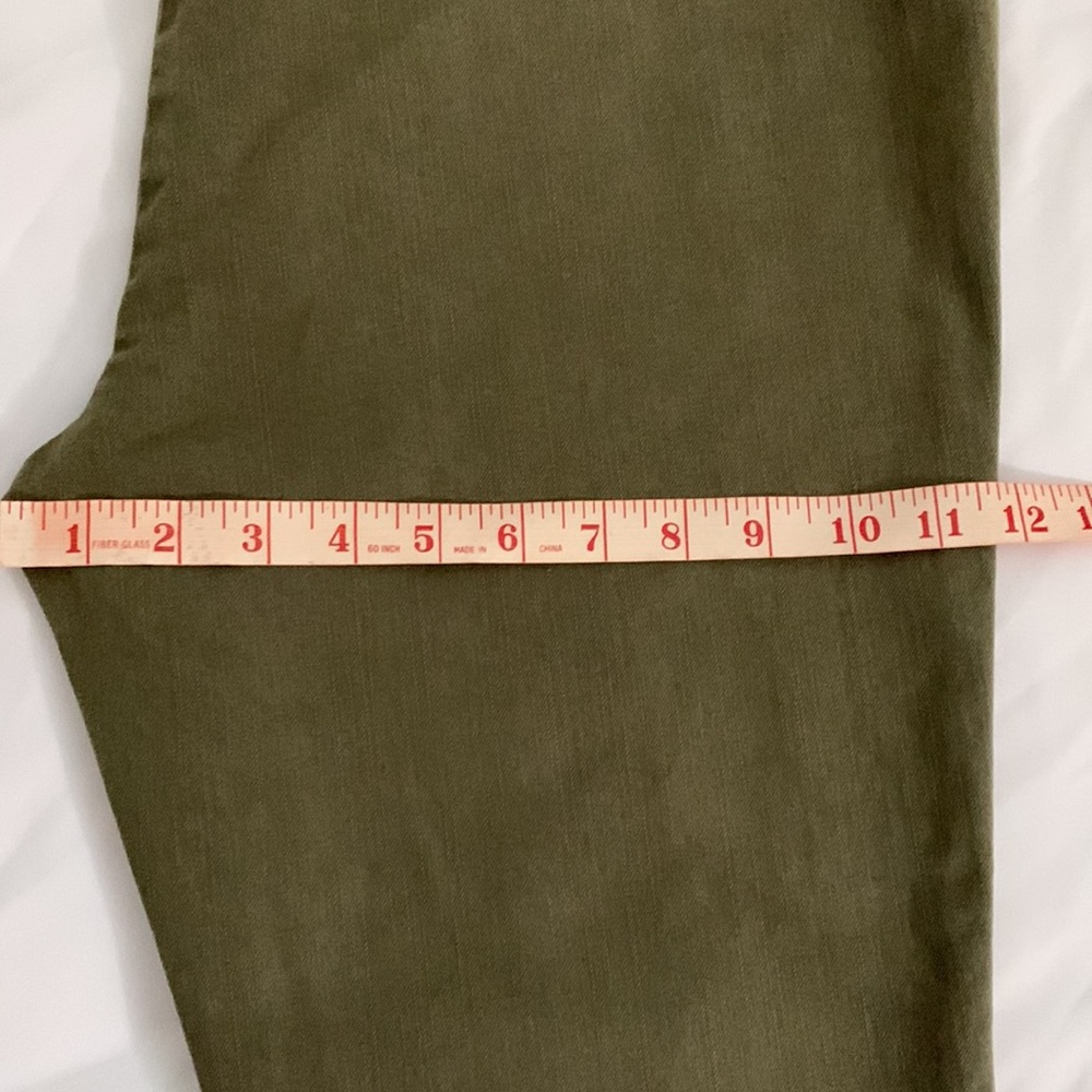 Soft Surroundings LP Metro Green Pull On Elastic Waist Snap Hem Denim Leggings - Picture 9 of 10